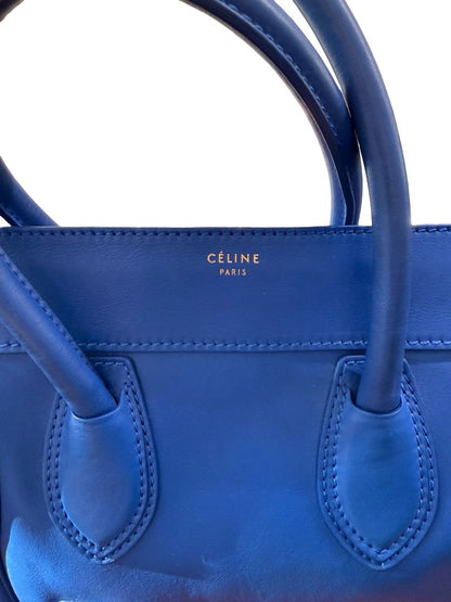 Celine Cobalt Blue 'Mini Luggage' Handbag.