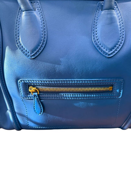 Celine Cobalt Blue 'Mini Luggage' Handbag.