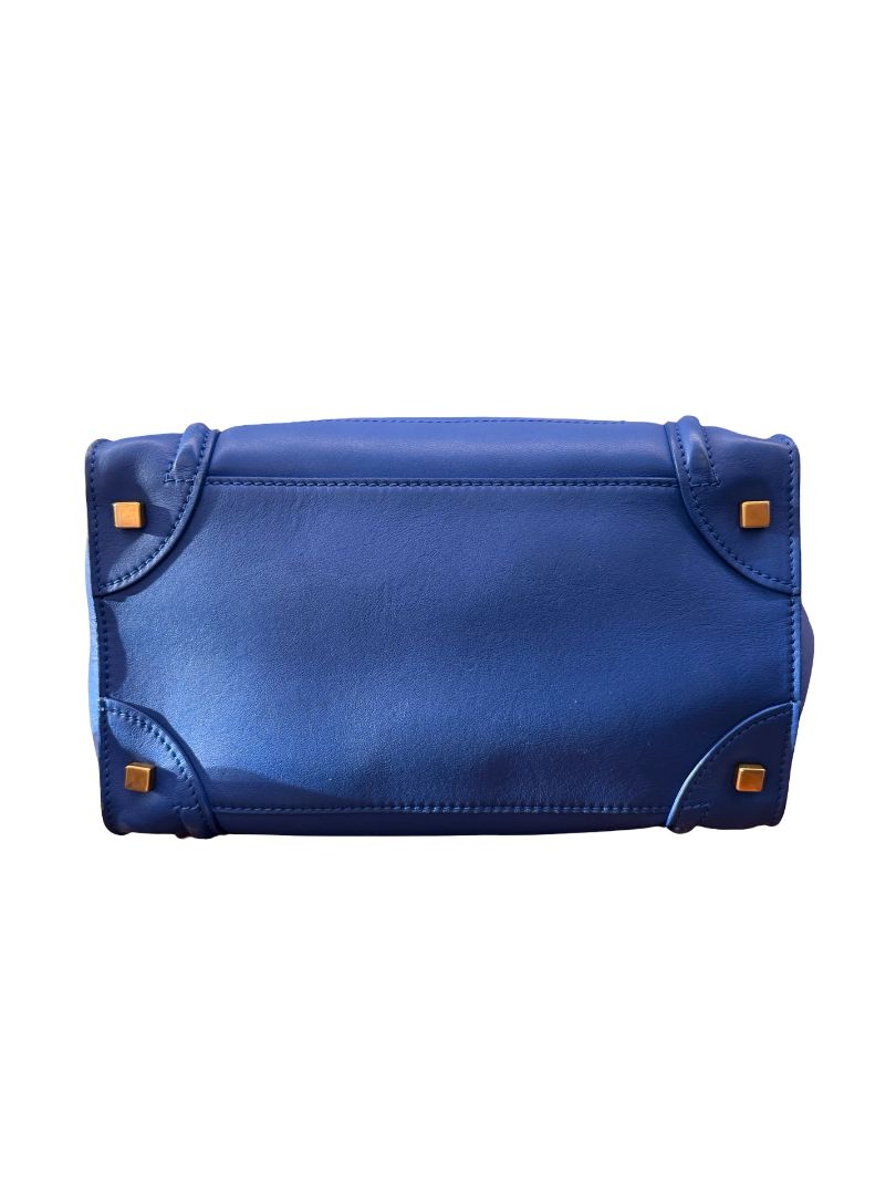 Celine Cobalt Blue 'Mini Luggage' Handbag.