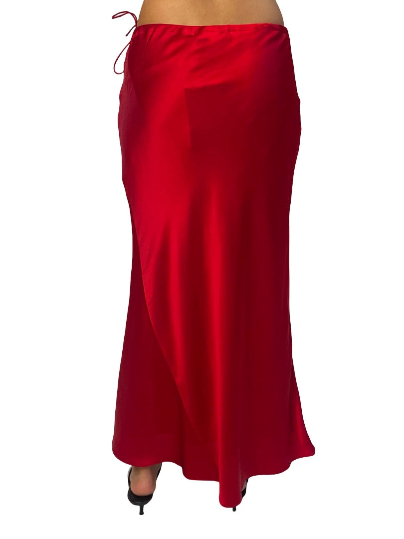 Maison Essentiele Red Silk Skirt. Size: S