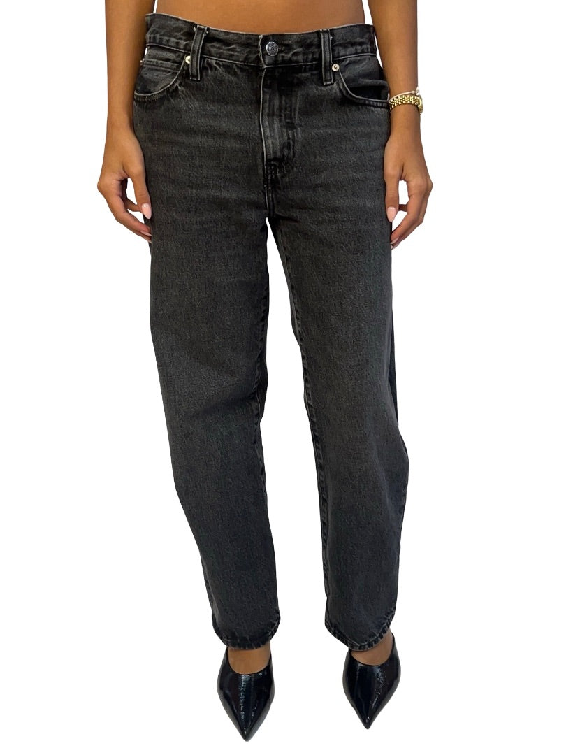 Frame Dark Wash Cropped Straight Leg 'Hang' Jean. Size: 26