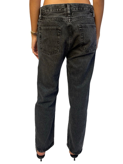 Frame Dark Wash Cropped Straight Leg 'Hang' Jean. Size: 26