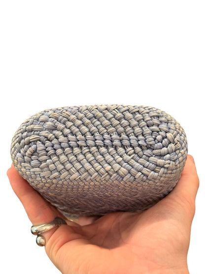 Loewe Blue Raffia Crossbody Pouch Bag.