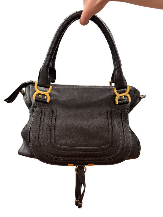 Chloe Black Small 'Marcie' Flap Handbag.