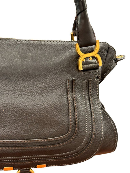 Chloe Black Small 'Marcie' Flap Handbag.
