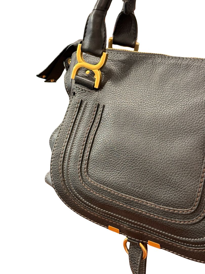 Chloe Black Small 'Marcie' Flap Handbag.