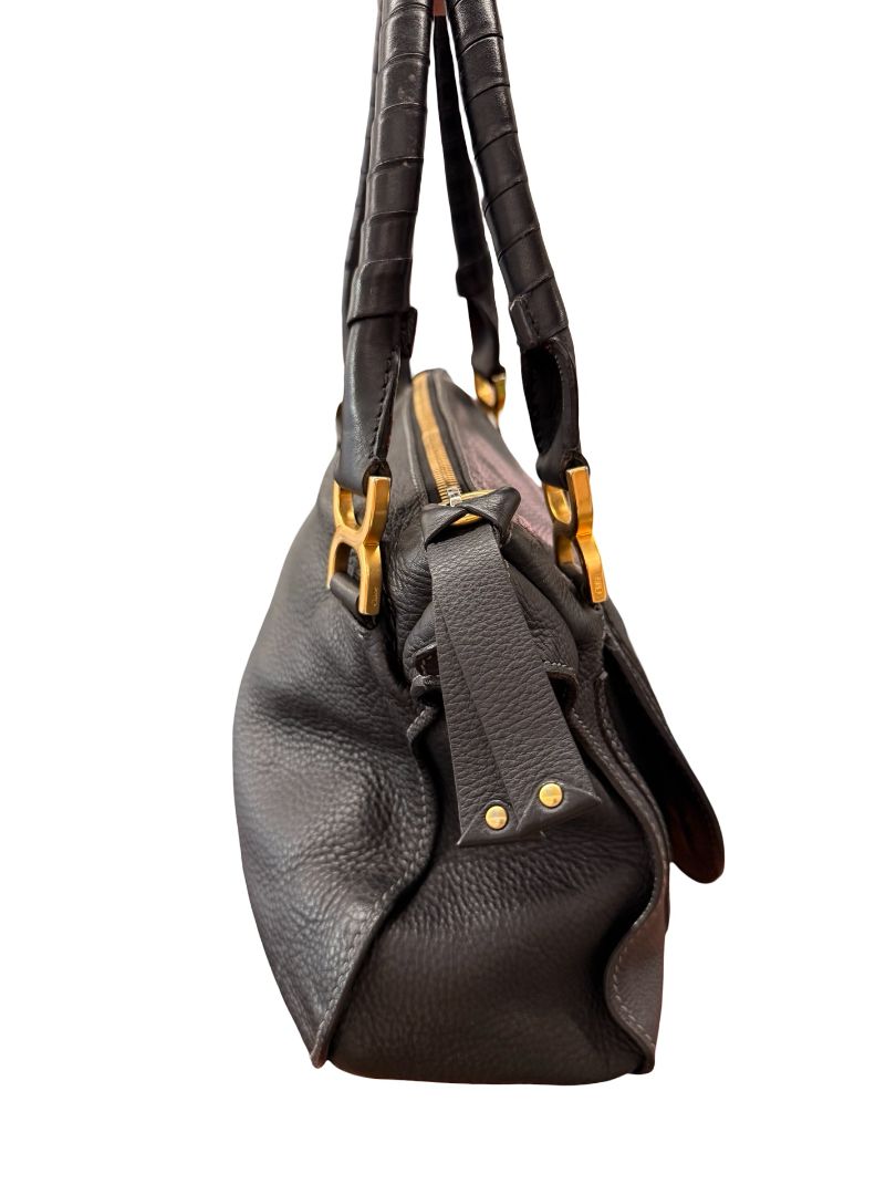 Chloe Black Small 'Marcie' Flap Handbag.