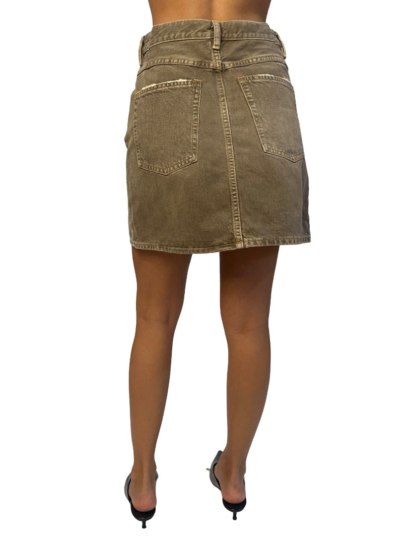 Acne Grey Brown Denim Skirt. Size: 36