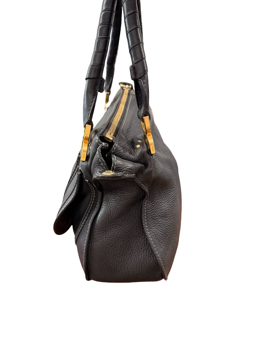 Chloe Black Small 'Marcie' Flap Handbag.