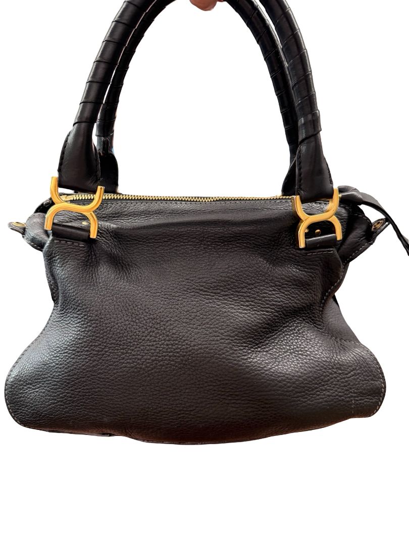 Chloe Black Small 'Marcie' Flap Handbag.
