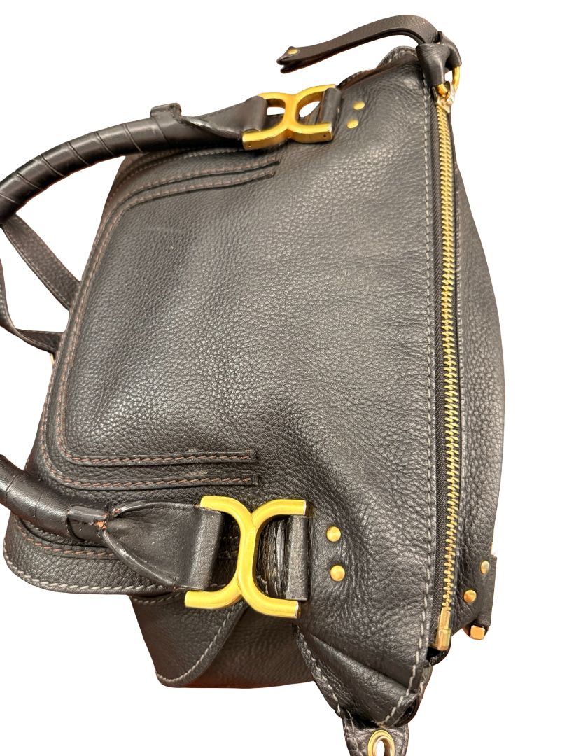 Chloe Black Small 'Marcie' Flap Handbag.