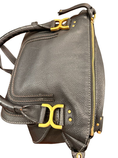 Chloe Black Small 'Marcie' Flap Handbag.