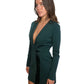 Dion Lee Green Deep V Neck Mini Dress. Size: 10