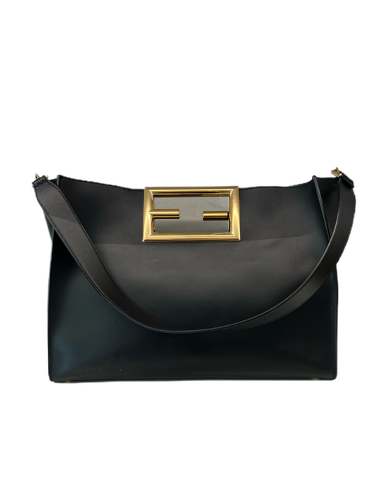 Fendi Black By The Way Gold Hardware Leather Tote. Size: XL