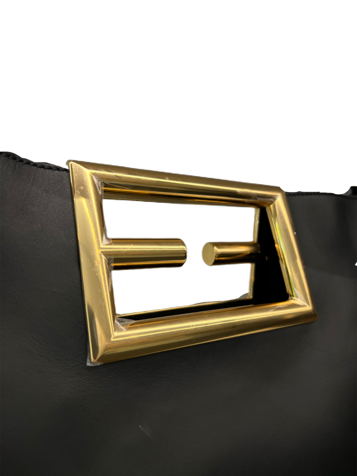 Fendi Black By The Way Gold Hardware Leather Tote. Size: XL