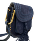 Chloe Navy Hudson Suede Leather Crossbody Bag. Size: L