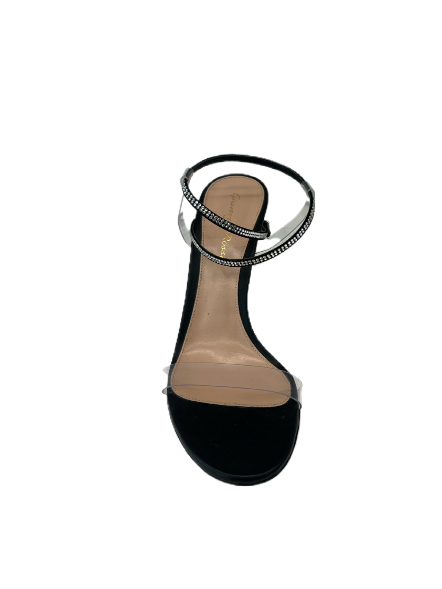 Gianvito Rossi Black Diamonte Thin Strappy Heels. Size: 38