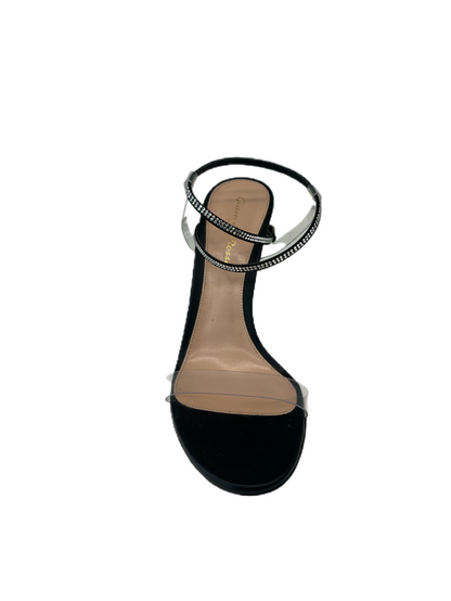 Gianvito Rossi Black Diamonte Thin Strappy Heels. Size: 38