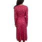 Rotate Pink Long Sleeve Pleated Dress V Neck. Size: XS