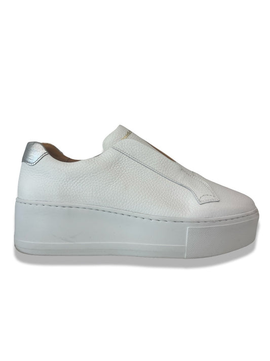 Russell & Bromley White Flatform Laceless Trainers. Size: 39.5