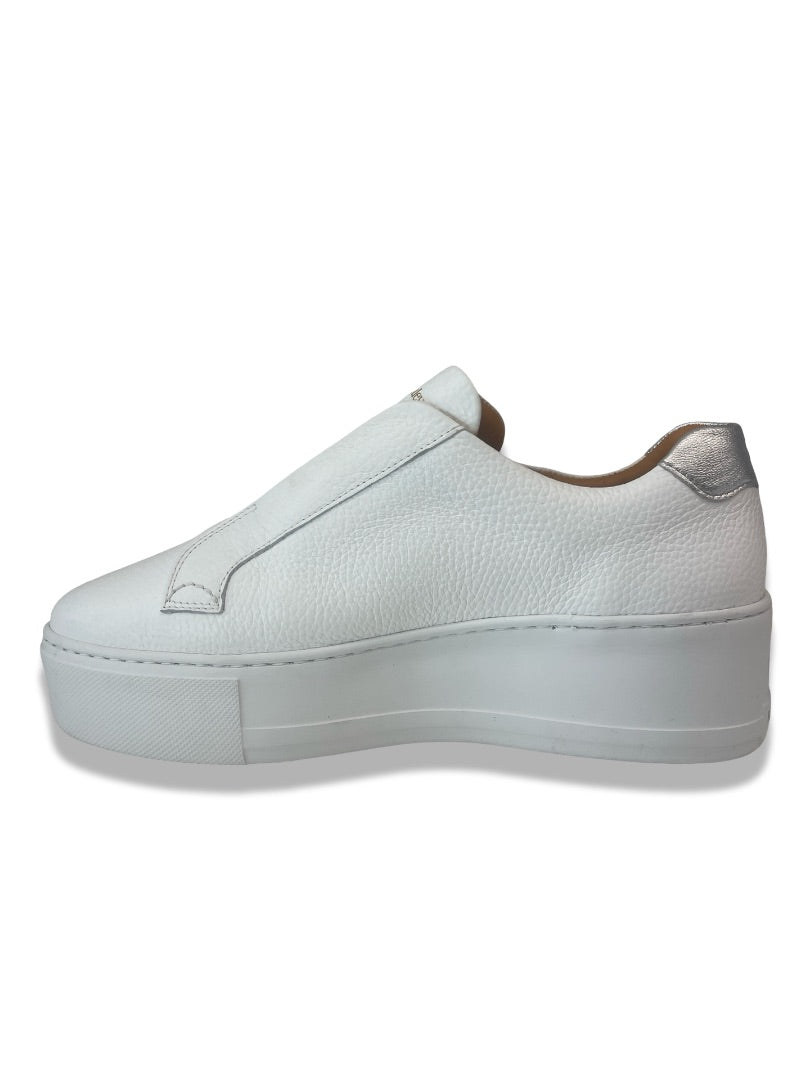Russell & Bromley White Flatform Laceless Trainers. Size: 39.5