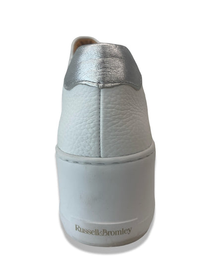 Russell & Bromley White Flatform Laceless Trainers. Size: 39.5