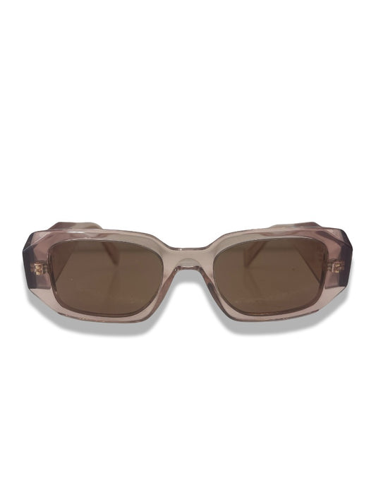 Prada Pink Transparent 'PR 17WS' Geometric Sunglasses.