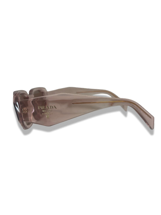 Prada Pink Transparent 'PR 17WS' Geometric Sunglasses.