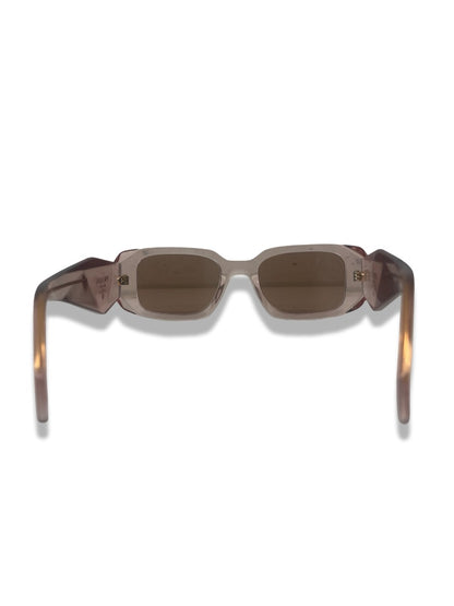 Prada Pink Transparent 'PR 17WS' Geometric Sunglasses.
