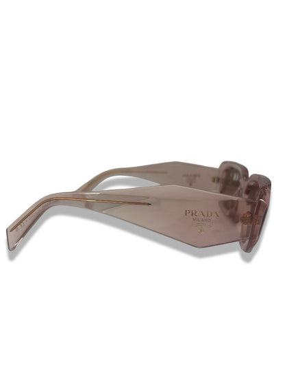 Prada Pink Transparent 'PR 17WS' Geometric Sunglasses.