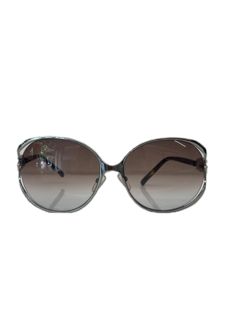 Dior Silver & Tortoiseshell Oval Glasses. Size: