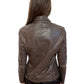 Morrison Brown Leather Long Sleeve Jacket. Size: M