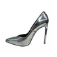 Saint Laurent Silver Pointed Toe Heels. Size: 37