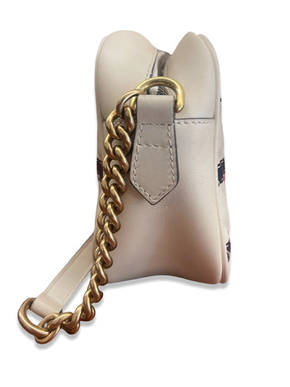 Gucci Cream / Multi-Colour GG Marmont Leather Shoulder Bag.