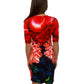 Peter Pilotto Red & Black Short Sleeve Round Neck Dress. Size: 8