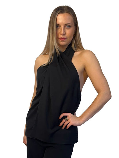 Camilla & Marc Black Flori Wool Sleeveless Top. Size: 14