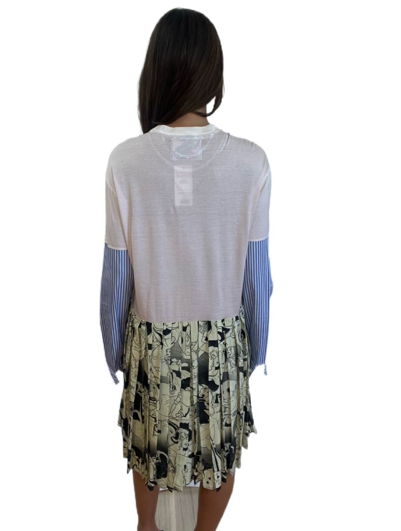 Prada Multicoloured Long Sleeve Midi Dress. Size: S