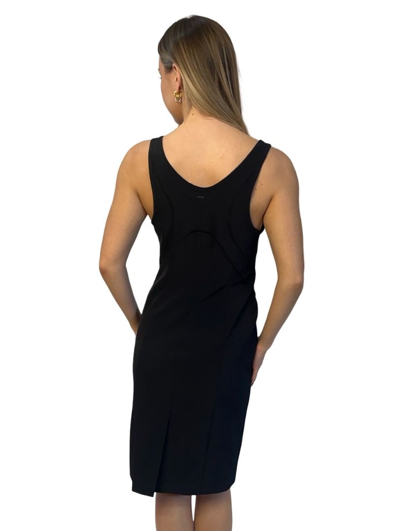 Prada Black Contour Stitch Dress. Size: 44