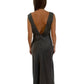 Silk Laundry Grey Long V-Neck Silk Dress. Size: M