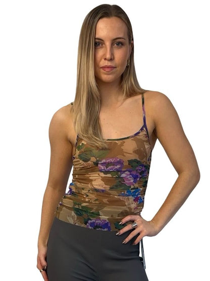 Off-White Multicolour Camouflage Ruched Tank Top. Size: 42