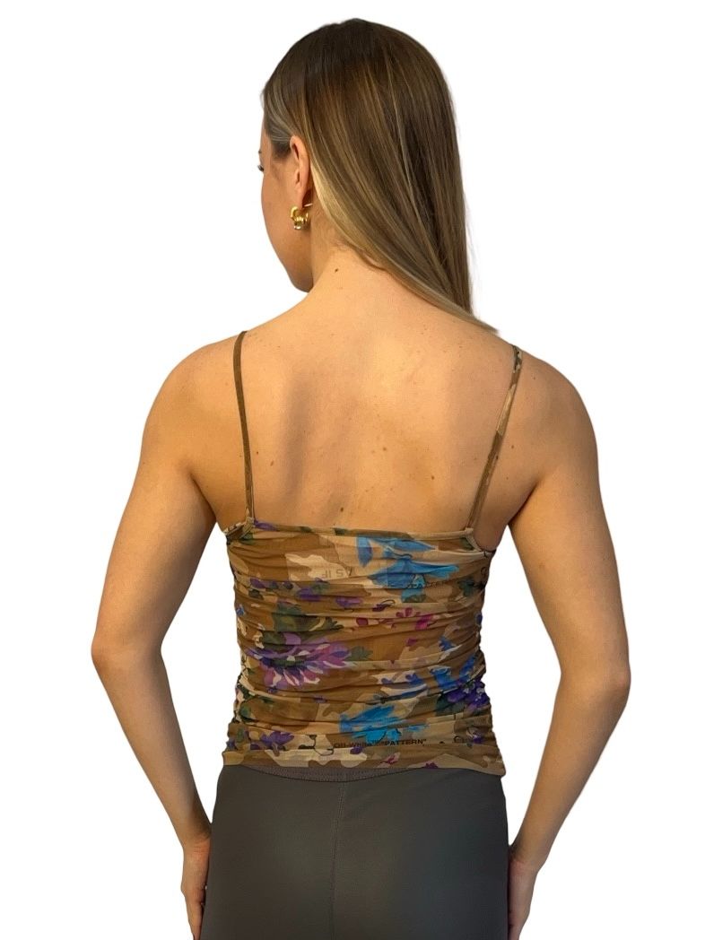 Off-White Multicolour Camouflage Ruched Tank Top. Size: 42