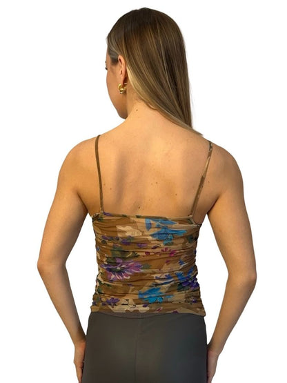 Off-White Multicolour Camouflage Ruched Tank Top. Size: 42
