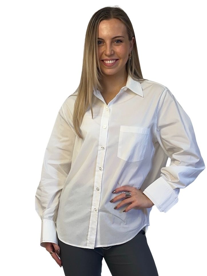O.P On Parks White Long High-Low Hem Blouse. Size: 10