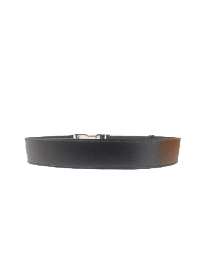 Balenciaga Black & Silver Leather Belt. Size: