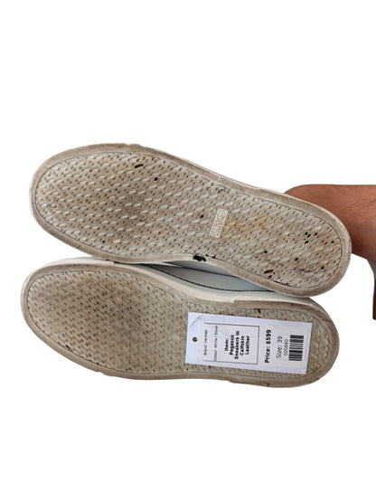 Hermes White / Silver Pegasus Sneakers in Calfskin Leather. Size: 39