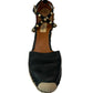 Valentino Garavani Black Rockstud Accents Leather D'orsay Pumps. Size: 40