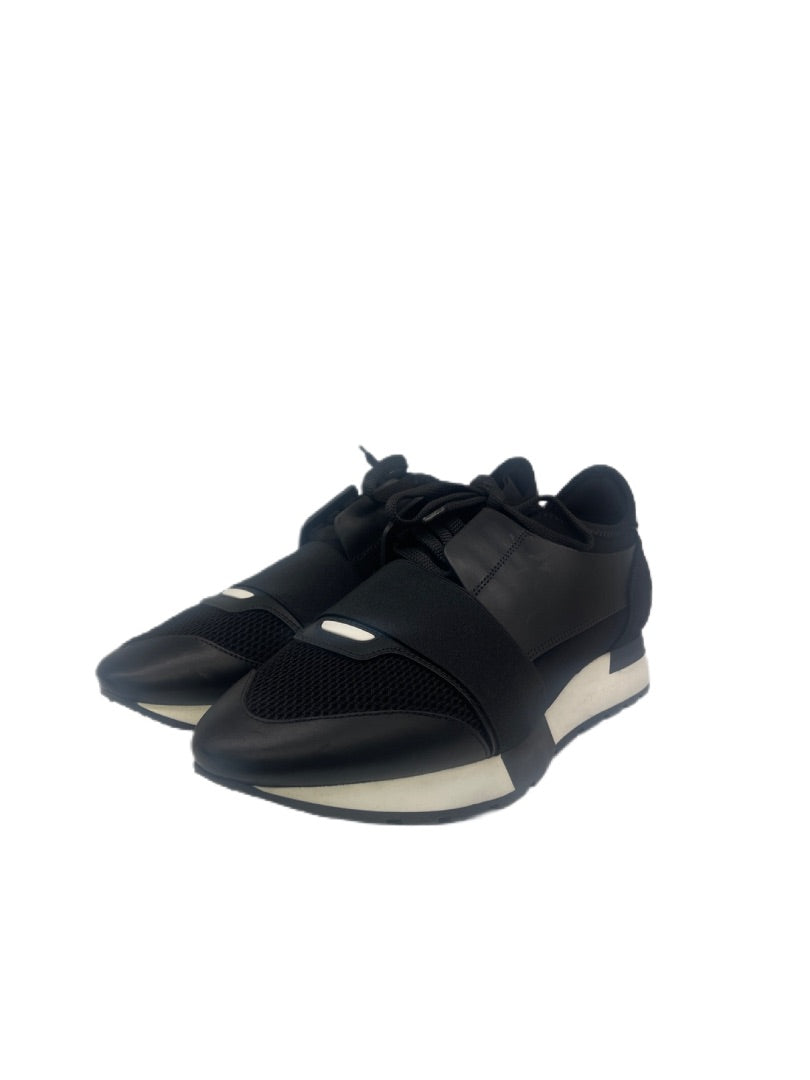 Balenciaga Black & White Lace Up & Elastic Sneakers. Size: 39