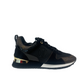 Louis Vuitton Black Brown Gold Monogram Lace Up Sneakers  w Gold Heel Detail. Size: 39.5