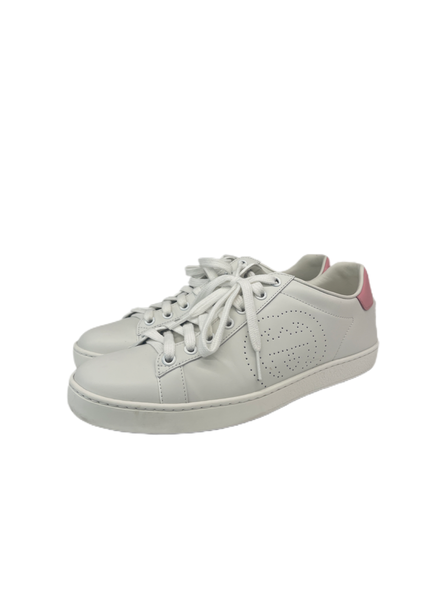 Gucci White Sneakers with Perforated Logo. Size: 38.5