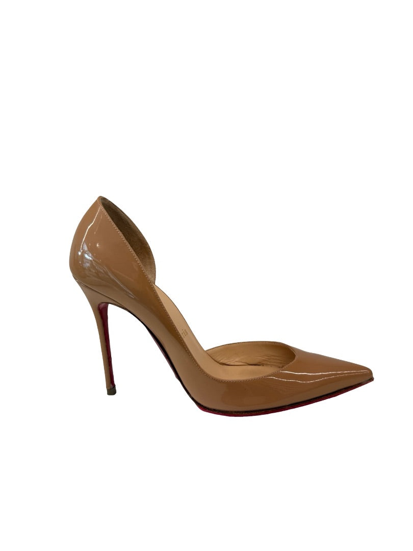 Christian Louboutin Nude Iriza 100 Patent Leather Heel. Size: 37.5